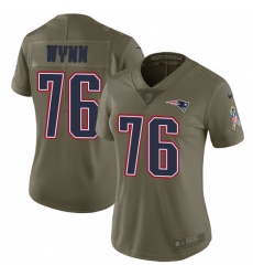 Women's Nike New England Patriots #76 Isaiah Wynn Limited Olive 2017 Salute to Service NFL Jersey