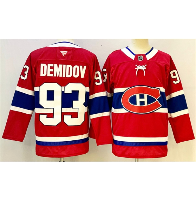 Men's Montreal Canadiens #93 Ivan Demidov Red 2024-25 Stitched Jersey