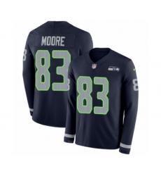 Youth Nike Seattle Seahawks #83 David Moore Limited Navy Blue Therma Long Sleeve NFL Jersey