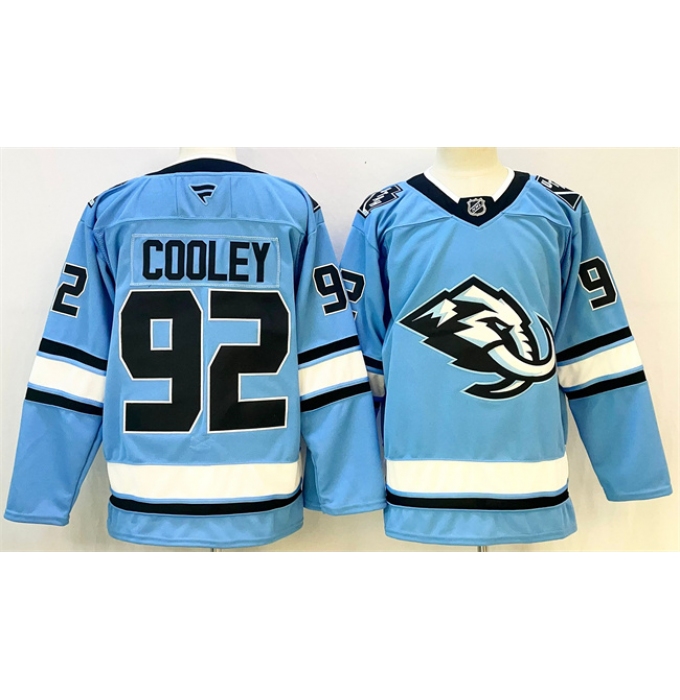 Men's Utah Mammoth #92 Logan Cooley Blue Stitched Jersey