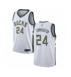 Youth Milwaukee Bucks #24 Pat Connaughton Swingman White Basketball Jersey - Association Edition