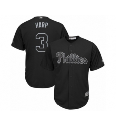 Men's Philadelphia Phillies #3 Bryce Harper  Harp  Authentic Black 2019 Players Weekend Baseball Jersey