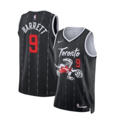 Men's Toronto Raptors #9 RJ Barrett Black 2025-26 City Edition Stitched Basketball Jersey