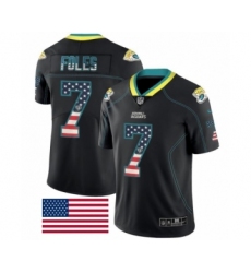 Men's Jacksonville Jaguars #7 Nick Foles Limited Black Rush USA Flag Football Jersey