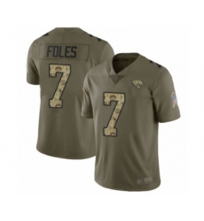 Men's Jacksonville Jaguars #7 Nick Foles Limited Olive Camo 2017 Salute to Service Football Jersey