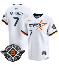 Men's Houston Astros #7 C.J. Stroud White 2025 City Connect Limited Stitched Baseball Jersey