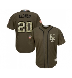 Men's New York Mets #20 Pete Alonso Authentic Green Salute to Service Baseball Jersey