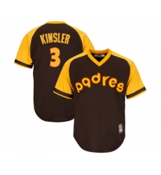 Men's San Diego Padres #3 Ian Kinsler Replica Brown Alternate Cooperstown Cool Base Baseball Jersey