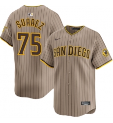Men's San Diego Padres #75 Robert Suarez Tan 2024 Alternate Limited Stitched Baseball Jersey