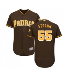 Men's San Diego Padres #55 Matt Strahm Brown Alternate Flex Base Authentic Collection Baseball Jersey