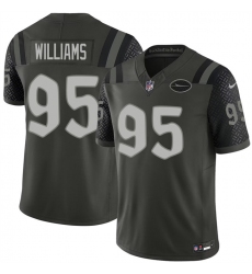 Men's New York Jets #95 Quinnen Williams Black 2025 F.U.S.E. “Rivalries” Vapor Limited Football Stitched Jersey