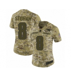 Women's New England Patriots #8 Jarrett Stidham Limited Camo 2018 Salute to Service Football Jersey