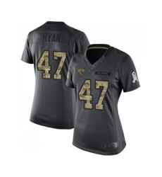 Women's Jacksonville Jaguars #47 Jake Ryan Limited Black 2016 Salute to Service Football Jersey