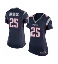 Women's New England Patriots #25 Terrence Brooks Game Navy Blue Team Color Football Jersey