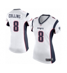 Women's New England Patriots #8 Jamie Collins Game White Football Jersey