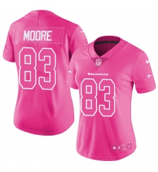Women's Nike Seattle Seahawks #83 David Moore Limited Pink Rush Fashion NFL Jersey