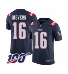 Youth New England Patriots #16 Jakobi Meyers Limited Navy Blue Rush Vapor Untouchable 100th Season Football Jersey