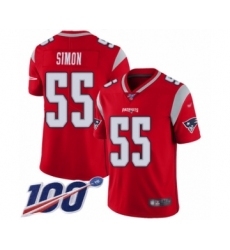 Youth New England Patriots #55 John Simon Limited Red Inverted Legend 100th Season Football Jersey