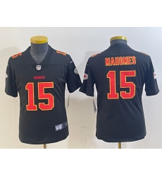 Youth Kansas City Chiefs #15 Patrick Mahomes Black Fashion Vapor Limited Stitched Jersey
