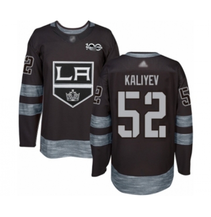 Men's Los Angeles Kings #52 Arthur Kaliyev Authentic Black 1917-2017 100th Anniversary Hockey Jersey