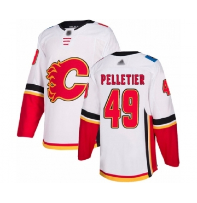 Youth Calgary Flames #49 Jakob Pelletier Authentic White Away Hockey Jersey
