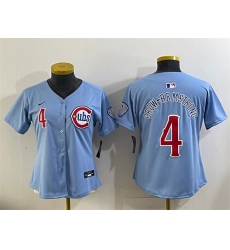 Women's Chicago Cubs #4 Pete Crow-Armstrong Blue 2024 25 2nd Alternatemited Stitched Baseball Jersey(Run Small)