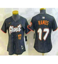 Women's San Francisco Giants #17 Heliot Ramos Number Black 2025 City Connect Limited Stitched Jersey