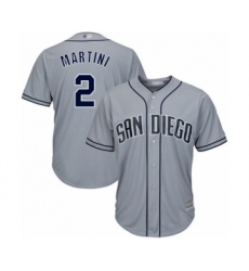 Men's San Diego Padres #2 Nick Martini Authentic Grey Road Cool Base Baseball Player Jersey