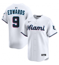 Men's Miami Marlins #9 Xavier Edwards White 2024 Home Limited Stitched Baseball Jersey
