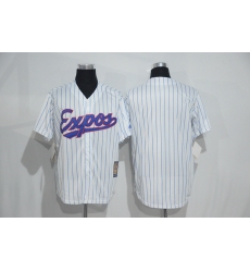 Mitchell And Ness Montreal Expos Blank White Strip Throwback Stitched Baseball Jersey