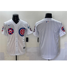 Men's Chicago Cubs Blank White 2025 Tokyo Series Limited Stitched Baseball Jersey