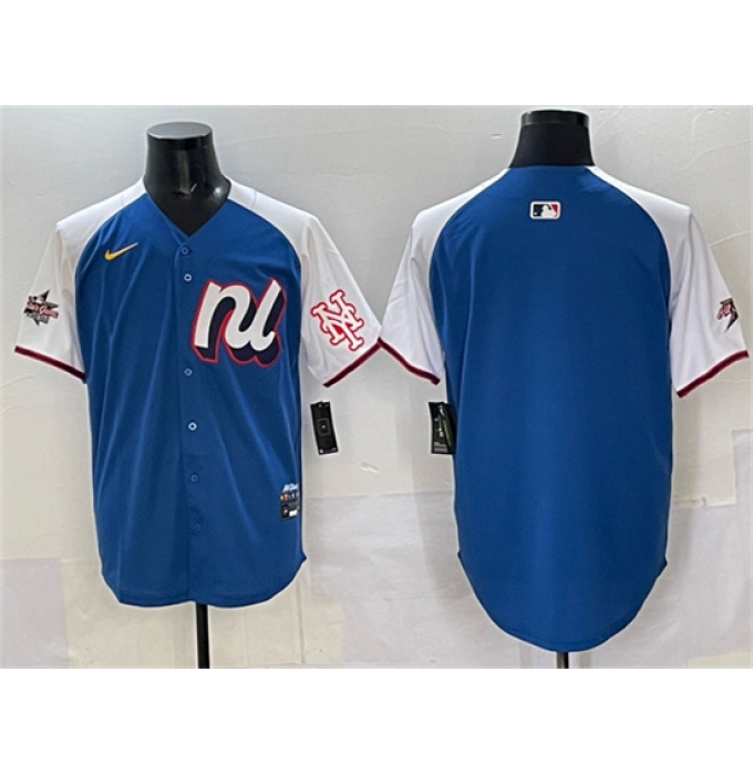 Men's National League New York Mets Blank Blue Alternate 2025 All-Star Edition Limited Stitched Baseball Jersey
