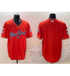 Men's New York Mets Blank Orange 2025 Spring Training Stitched Baseball Jersey