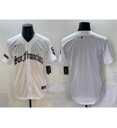 Men's San Francisco Giants Blank White 'Gothic Fog Edition' Vapor Premier Limited Stitched Jersey