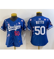 Youth Los Angeles Dodgers #50 Mookie Betts Royal 2025 Tokyo Series Limited Stitched Baseball Jersey
