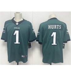 Men's Philadelphia Eagles #1 Jalen Hurts Green 2024 New Vapor Untouchable Limited Football Stitched Jersey