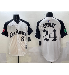 Men's Los Angeles Dodgers Front #8 Back #24 Kobe Bryant White Black Mexico 2025 LA Gothic Style With Fernando Vapor Premier Limited Stitched Baseball Jerse