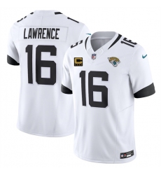Men's Jacksonville Jaguars #16 Trevor Lawrence White 2025 F.U.S.E. With 4-Star C Vapor Limited Football Stitched Jersey