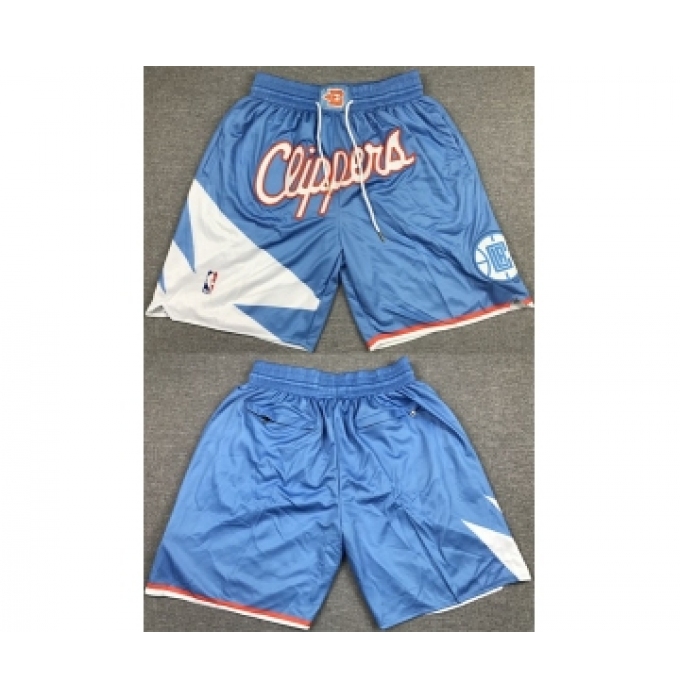Men's Los Angeles Clippers Blue Shorts (Run Small)