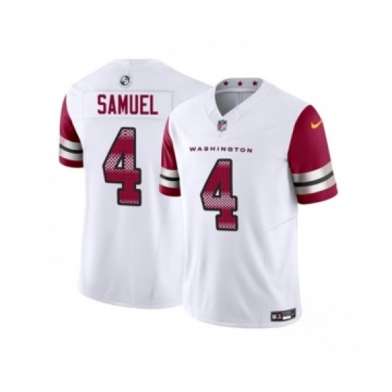 Men's Nike Washington Commanders #4 Curtis Samuel White 2023 F.U.S.E. Vapor Limited Football Stitched Jersey Men's Nike Washington Commanders #4 Curtis Samuel White 2023 F.U.S.E. Vapor Limited Football Stitched Jersey