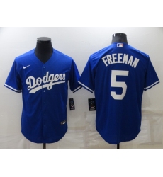 Men's Nike Los Angeles Dodgers #5 Freddie Freeman Blue Stitched Baseball Jersey