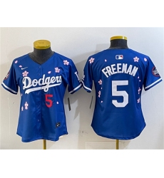Women's Los Angeles Dodgers #5 Freddie Freeman Royal 2025 Tokyo Series Limited Stitched Baseball Jersey