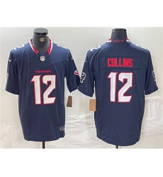 Men's Houston Texans #12 Nico Collins Navy F.U.S.E. Vapor Limited Football Stitched Jersey