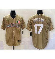 Men's Mexico Baseball #17 Shohei Ohtani Tan 2023 World Baseball Classic Stitched Jersey