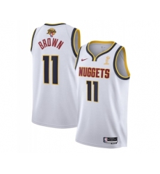Men's Denver Nuggets #11 Bruce Brown White 2023 Finals Association Edition Stitched Basketball Jersey
