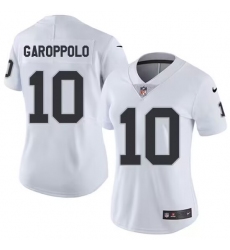 Women's Las Vegas Raiders #10 Jimmy Garoppolo White 2023 F.U.S.E Vapor Untouchable Stitched Football Jersey