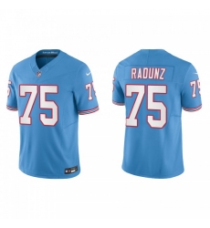Men's Nike Tennessee Titans #75 Dillon Radunz Light Blue 2023 F.U.S.E. Vapor Limited Throwback Stitched Football Jersey