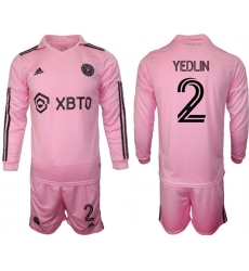 Men's Inter Miami CF #2 Yedlyn 2023-24 Pink Home Soccer Jersey Suit