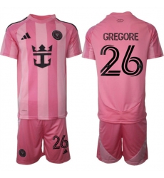 Men's Inter Miami CF #26 Gregore 25-26 Pink Home Soccer Jersey Suit