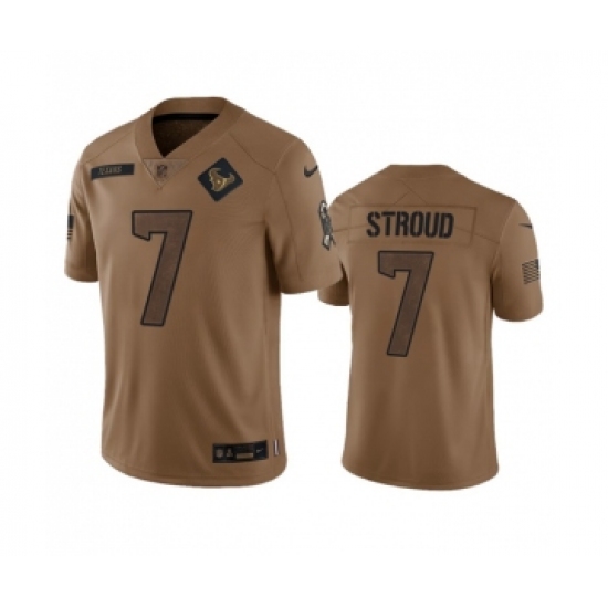 Men's Nike Houston Texans #7 C.J. Stroud 2023 Brown Salute To Service Limited Football Stitched Jersey Men's Nike Houston Texans #7 C.J. Stroud 2023 Brown Salute To Service Limited Football Stitched Jersey